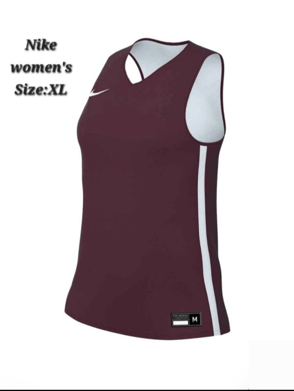 Nike Women's Reversible Maroon White Athletic Basketball Jersey Tank Top XL